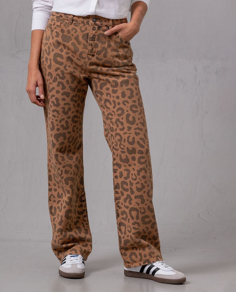 Pantalón Straight animal print para mujer