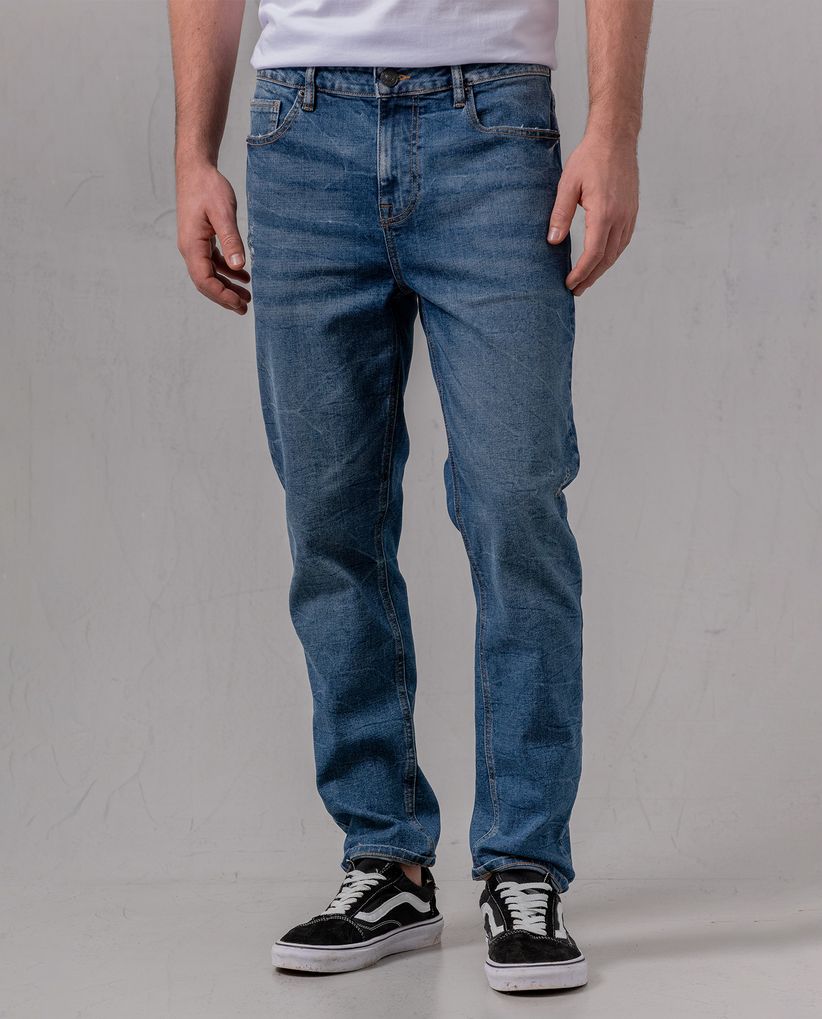 Jean Slim tiro medio para hombre