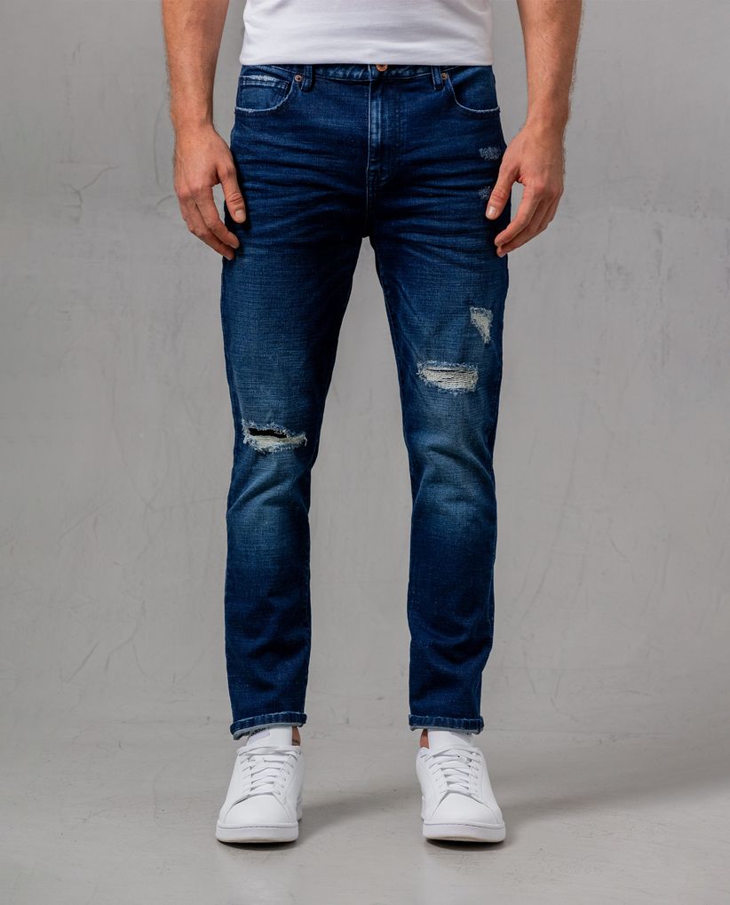 Jean Slim con rotos para hombre
