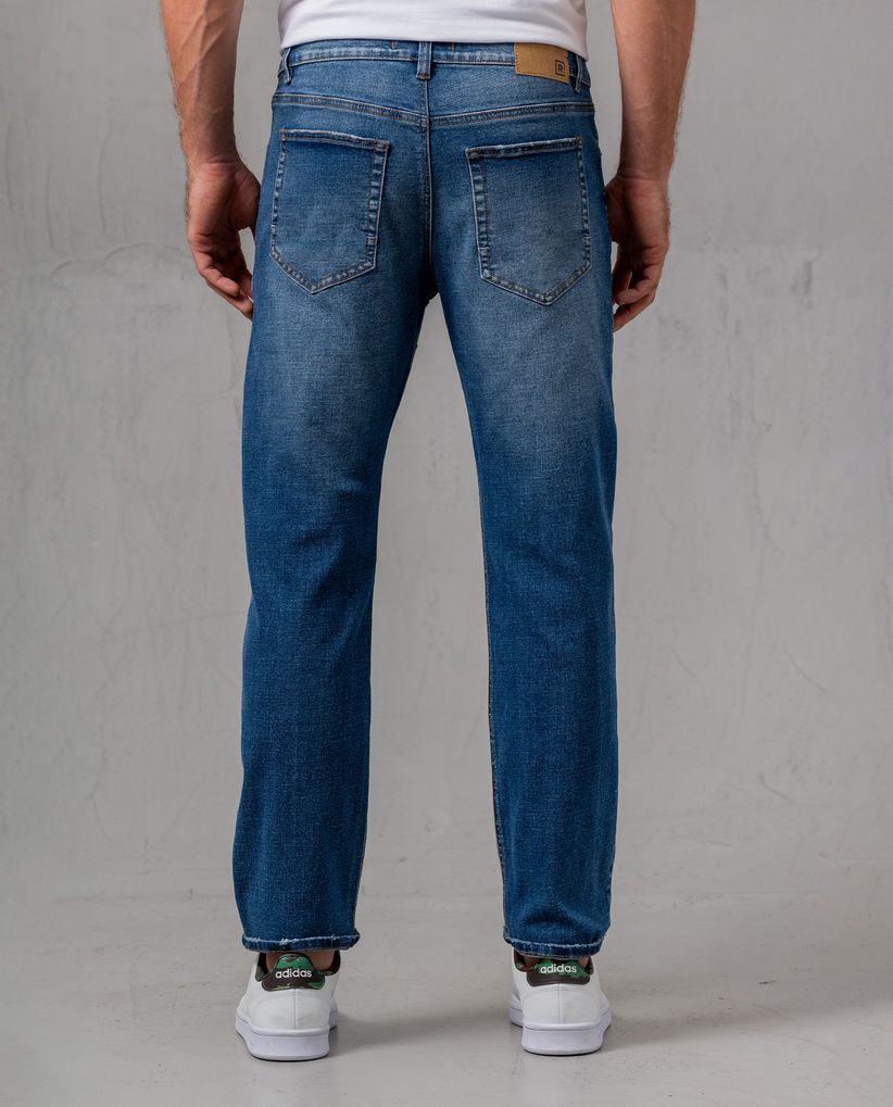 Jean Straight con iluminaciones en muslos para hombre