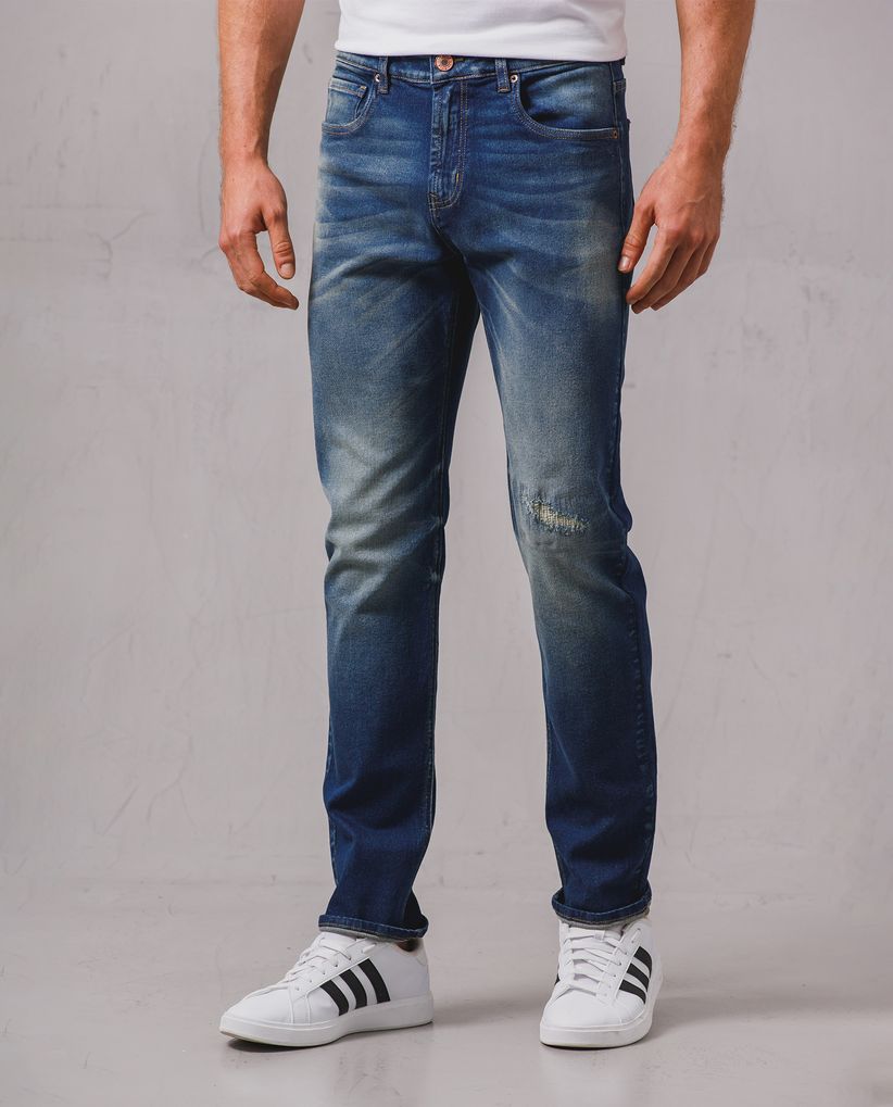 Jean Straight con rotos para hombre