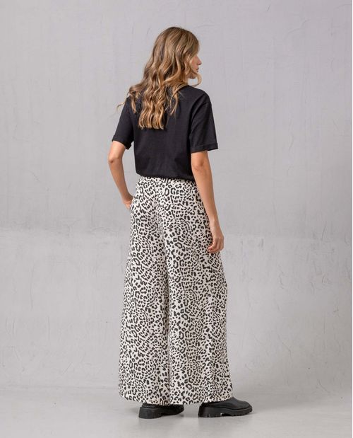 Pantalón Palazzo con pretina elástica para mujer