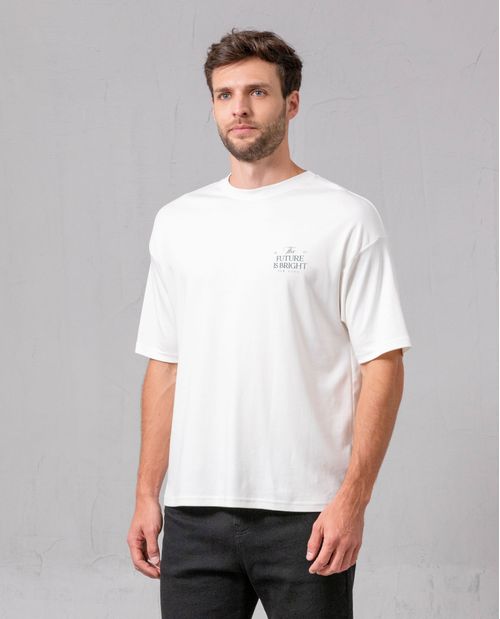 Camiseta con estampado en espalda para hombre