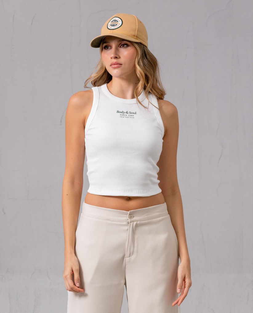 Camiseta crop top con estampado en frente para mujer