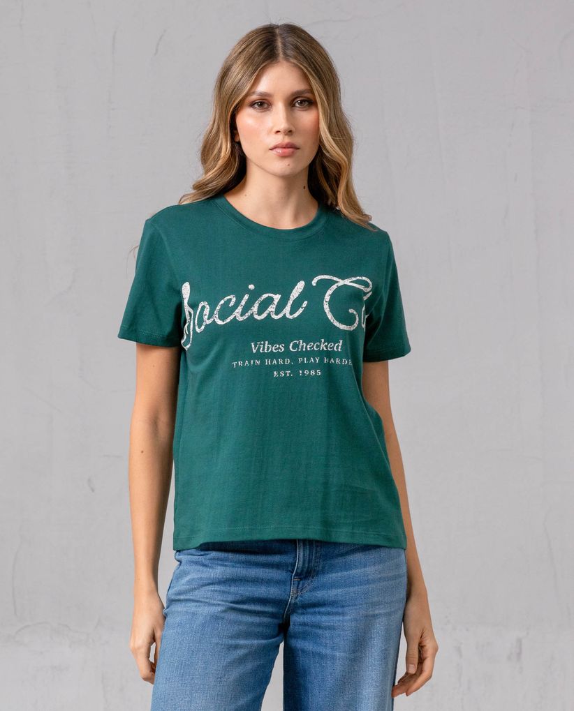 Camiseta básica estampada para mujer