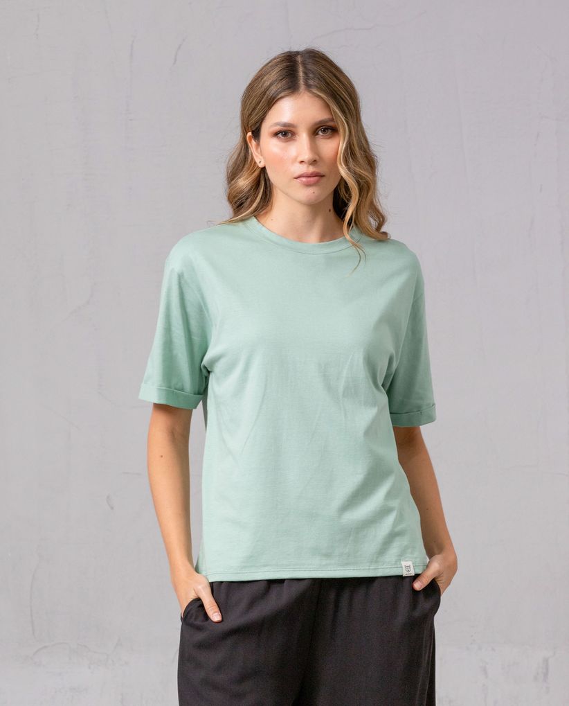Camiseta básica cuello redondo para mujer