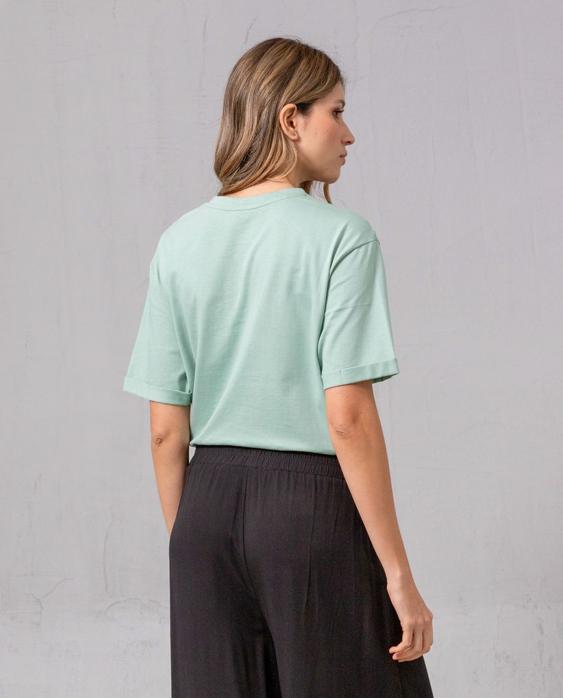 Camiseta básica cuello redondo para mujer