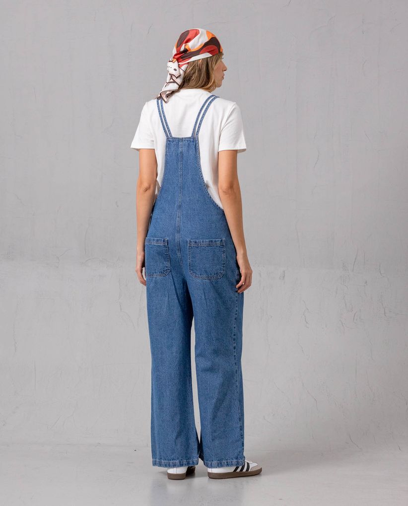 Overall largo en denim para mujer