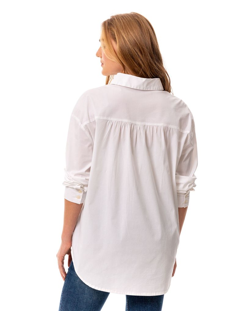 Camisa con bolsillo de parche para mujer