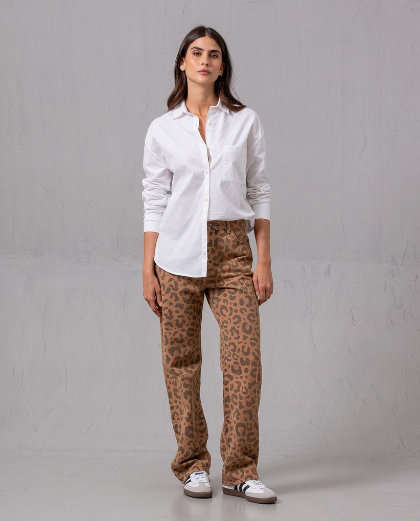 Camisa con bolsillo de parche para mujer