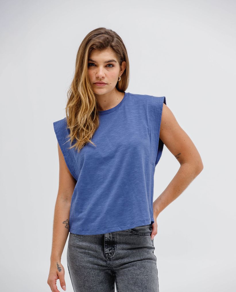 Camiseta de manga sisa amplia para mujer