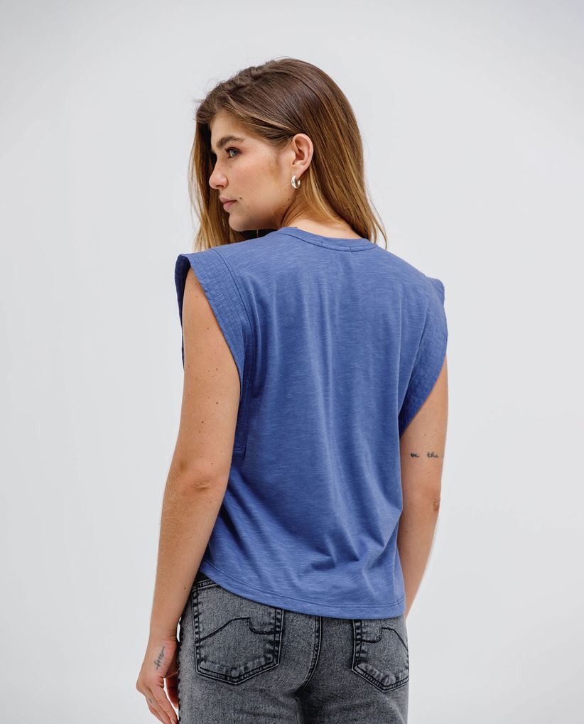 Camiseta de manga sisa amplia para mujer