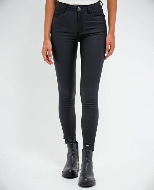 Pantalón Skinny fit con efecto encerado para mujer