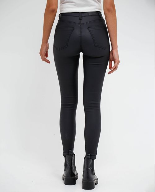 Pantalón Skinny fit con efecto encerado para mujer