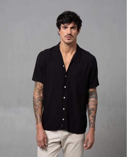 Camisa resort manga corta para hombre