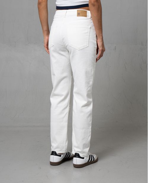Jean Mom en tono crudo para mujer