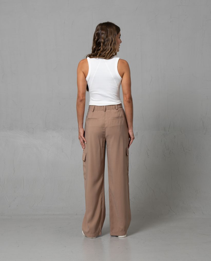 Pantalón cargo con cintura elástica para mujer