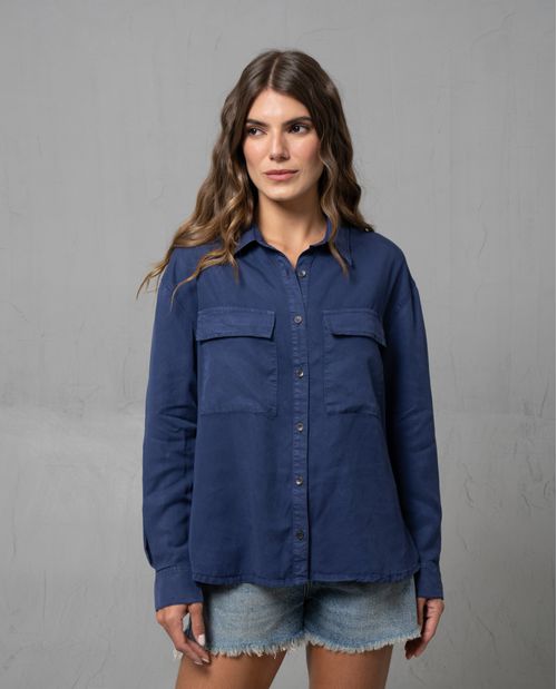 Camisa con escote en espalda para mujer