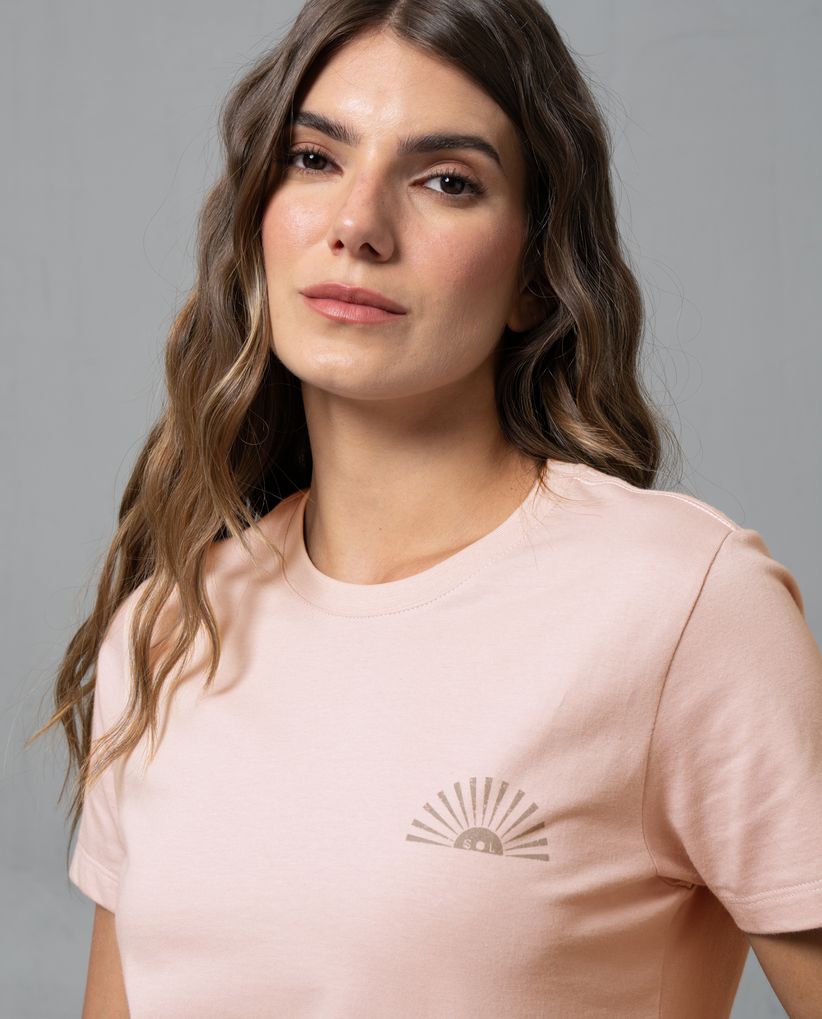 Camiseta manga corta estampada para mujer