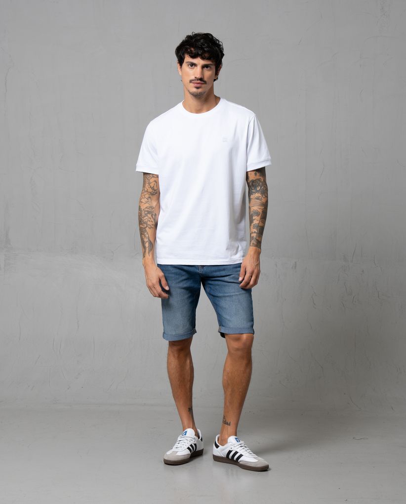 Bermuda en denim cinco bolsillos para hombre