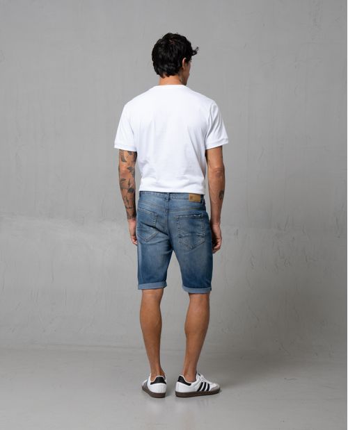 Bermuda en denim cinco bolsillos para hombre