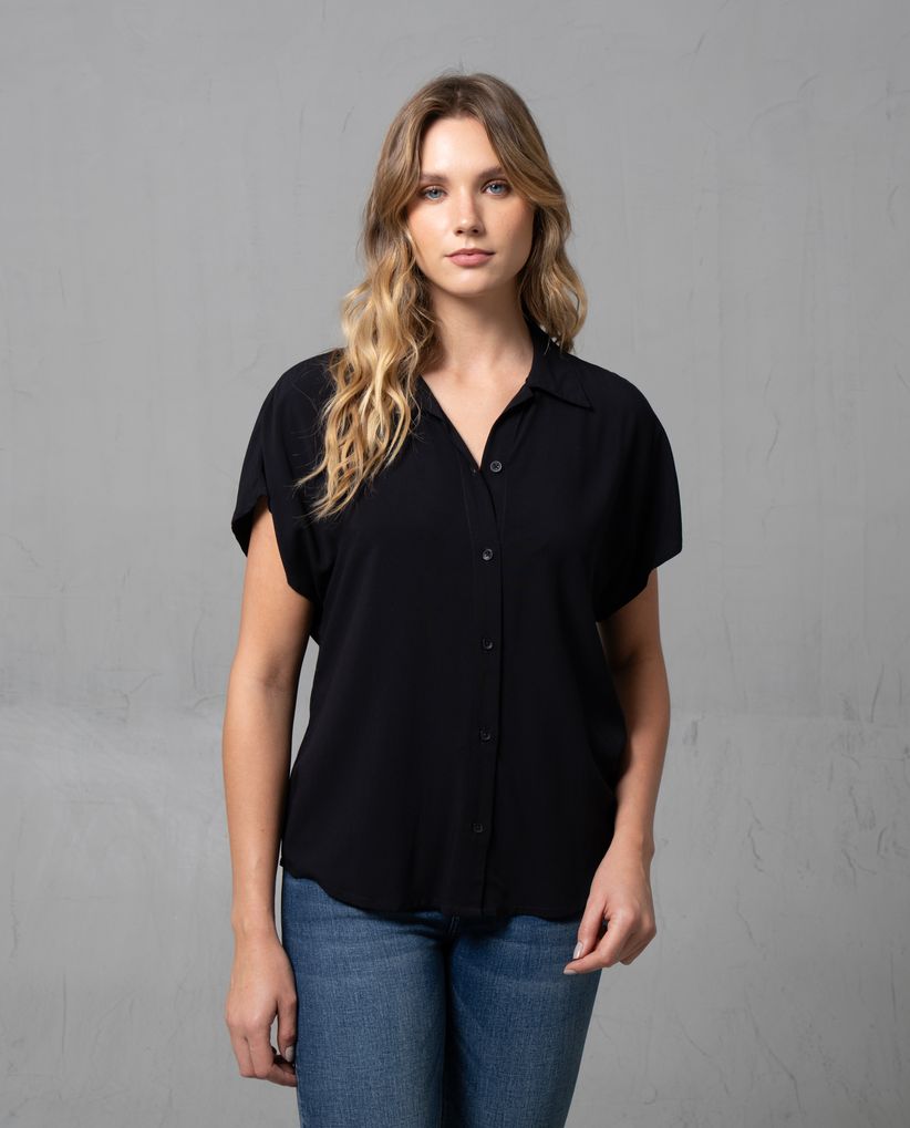 Camisa de manga rodada liviana para mujer
