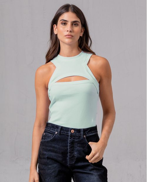 Camiseta en rib para mujer