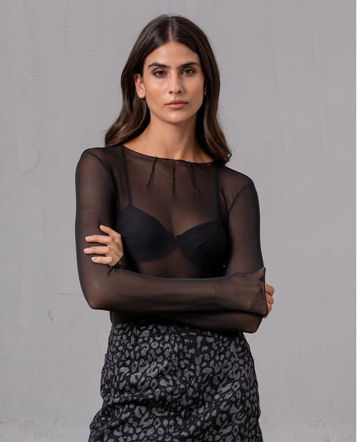 Camiseta con transparencia para mujer