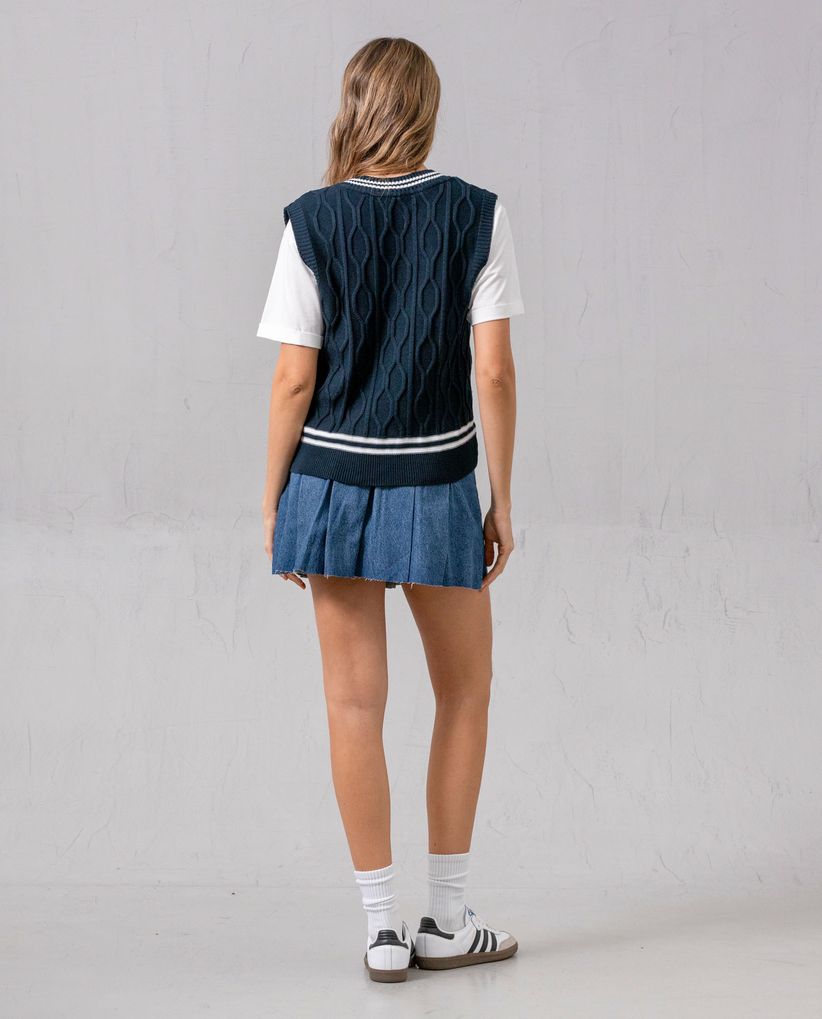 Falda corta de tablas para mujer