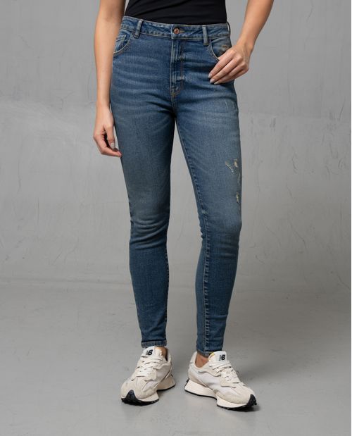 Jean Skinny de tiro alto para mujer