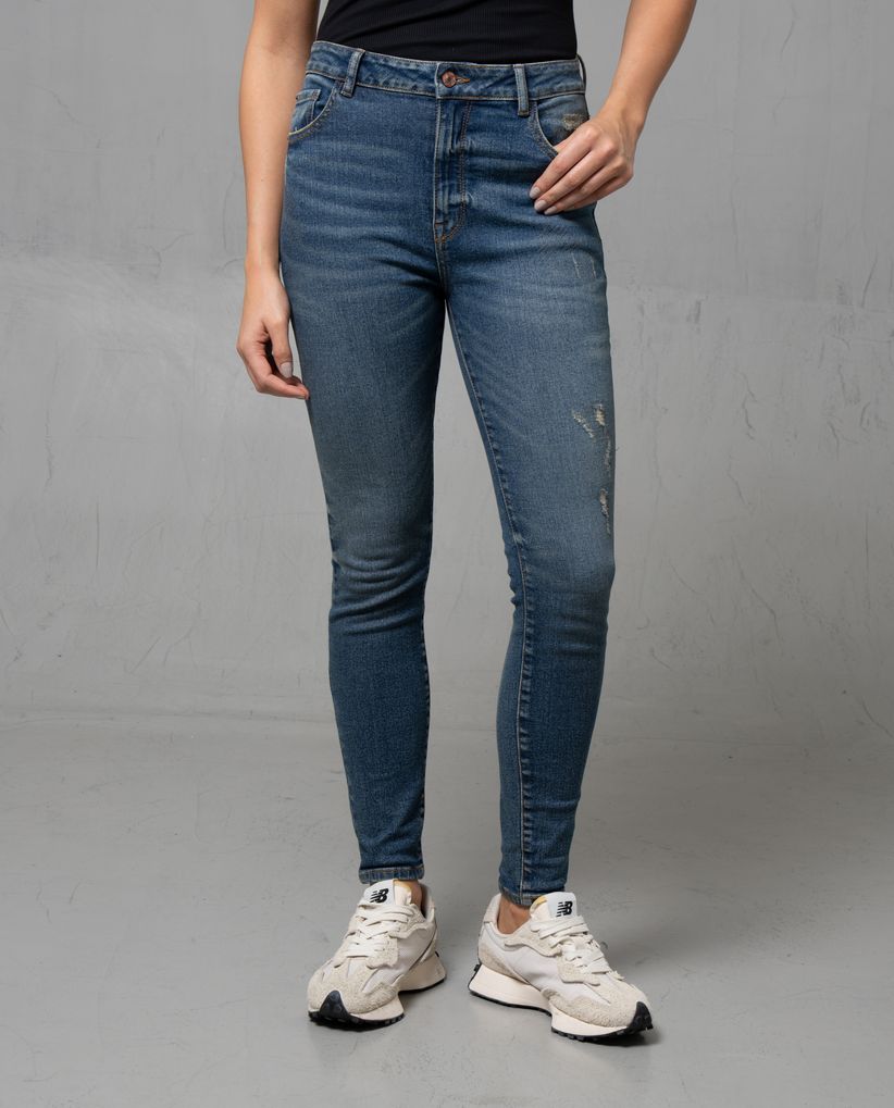 Jean Skinny de tiro alto para mujer