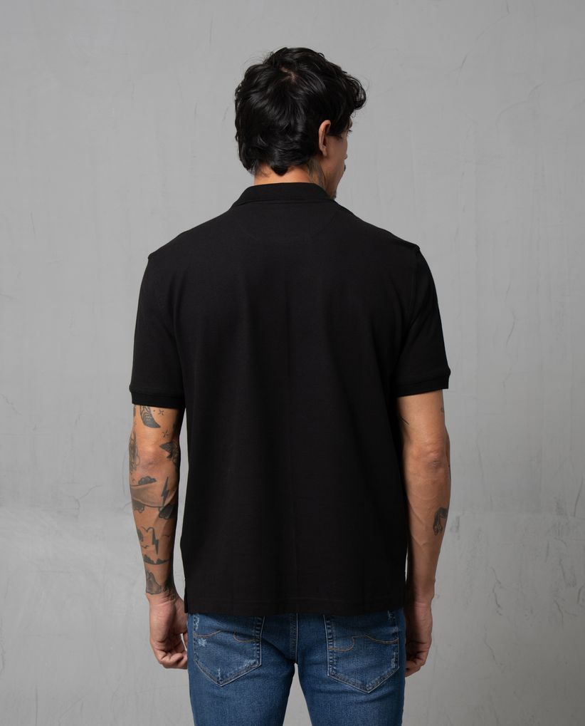 Polo con cuello tejido para hombre