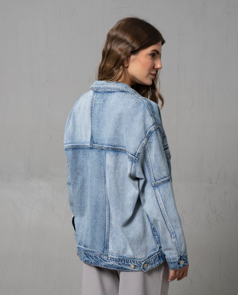 Chaqueta Trucker en bloques para mujer