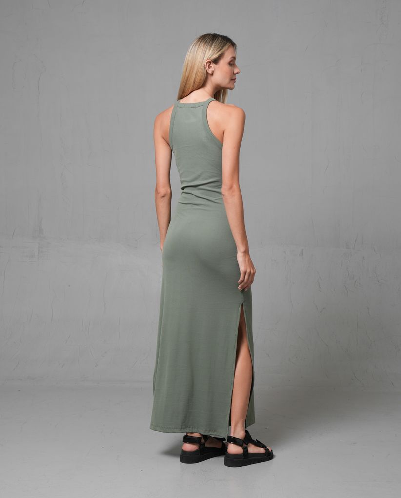 Vestido largo con aberturas laterales para mujer
