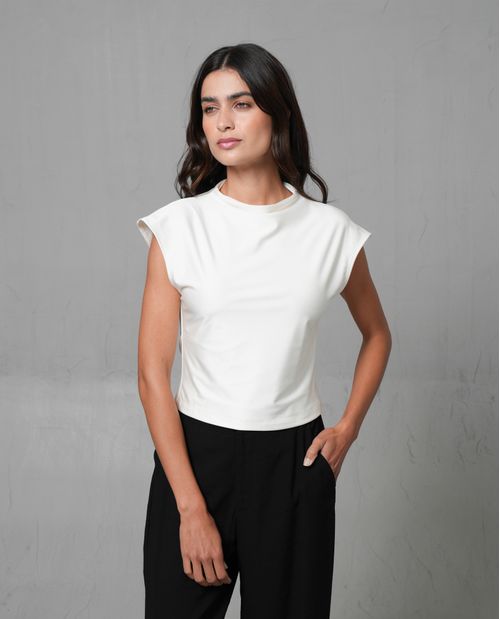 Camiseta ajustada con escote en espalda para mujer