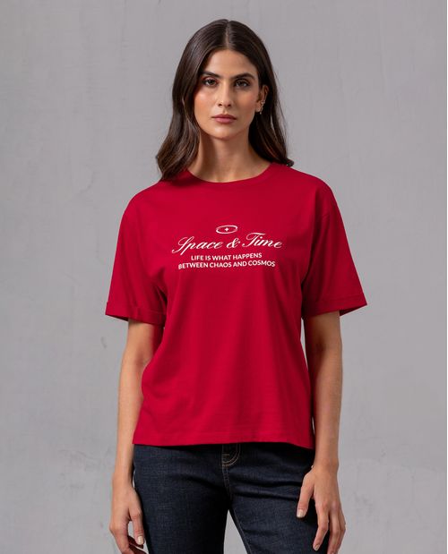 Camiseta básica estampada para mujer