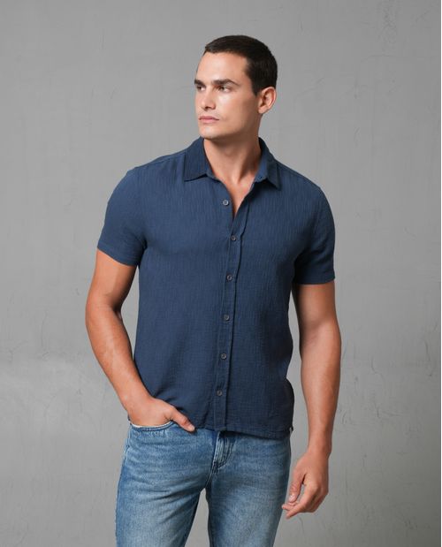 Camisa de tela con textura para hombre