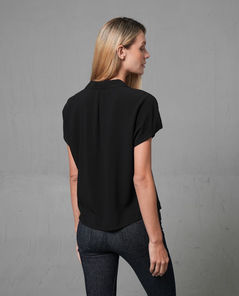 Camisa de manga corta rodada para mujer