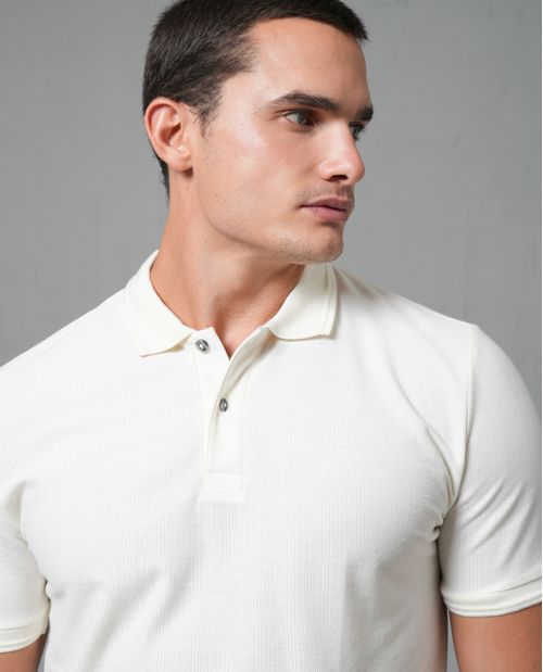 Polo comfort de tela con textura para hombre