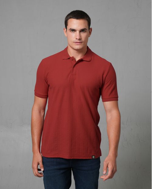Polo comfort de tela con textura para hombre