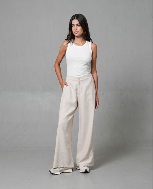 Pantalón iconico con elastico en posterior para mujer