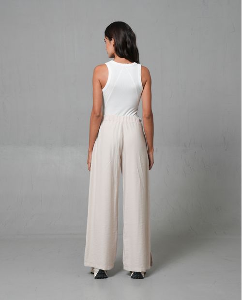 Pantalón iconico con elastico en posterior para mujer
