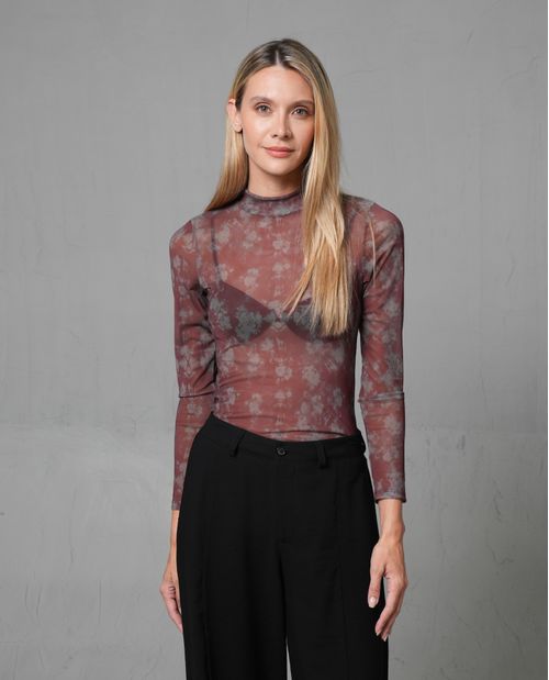 Camiseta de cuello tortuga para mujer