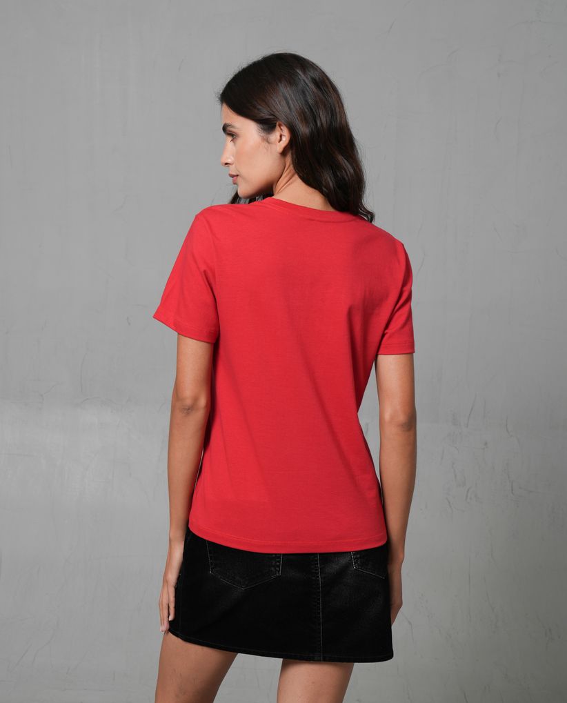 Camiseta regular fit con estampado para mujer