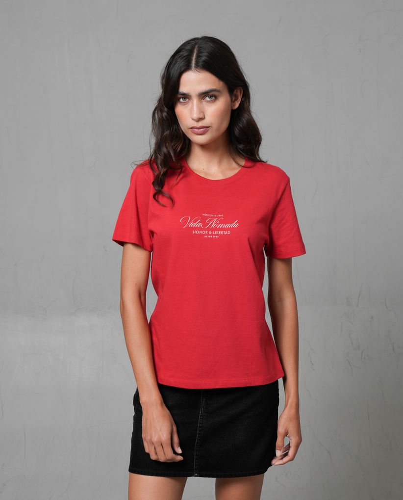 Camiseta regular fit con estampado para mujer