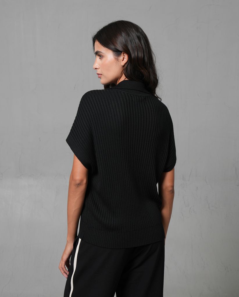 Camisa tejida con cierre en frente para mujer