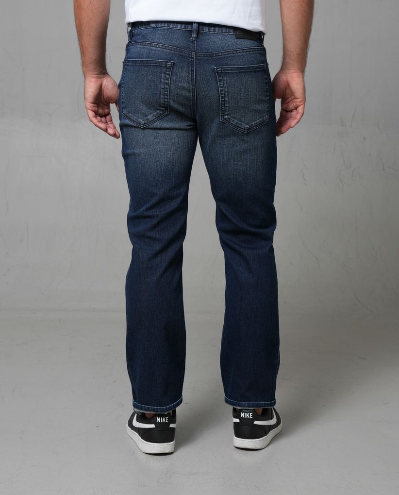 Jean Straight tono oscuro con iluminaciones para hombre