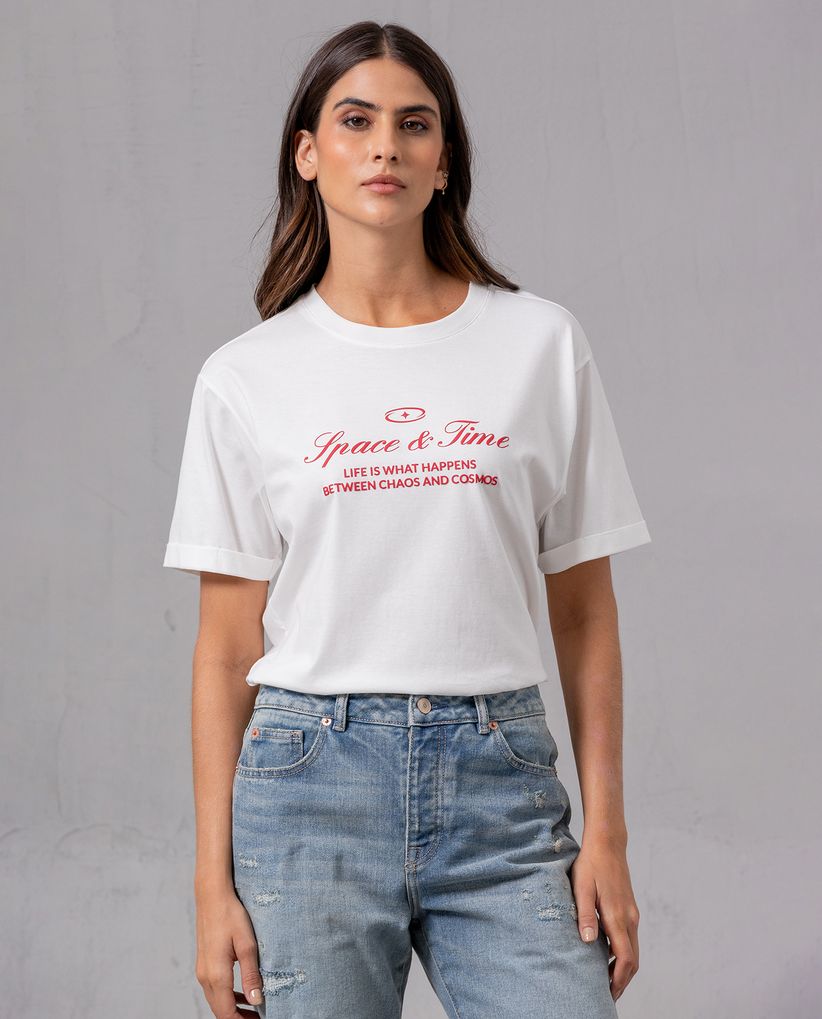 Camiseta básica estampada para mujer