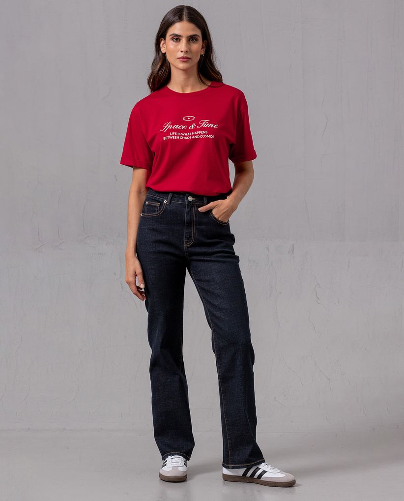 Camiseta básica estampada para mujer