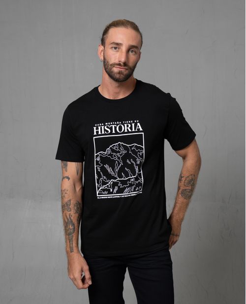 Camiseta básica estampada en frente para hombre